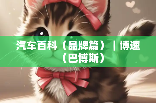 汽车百科（品牌篇）｜博速（巴博斯）
