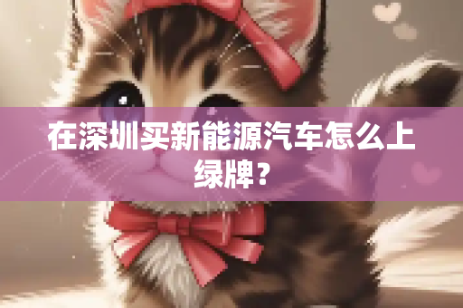 在深圳买新能源汽车怎么上绿牌？