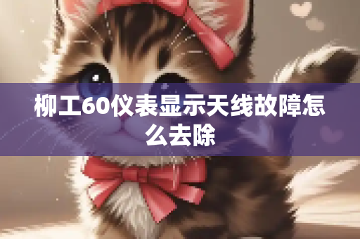 柳工60仪表显示天线故障怎么去除