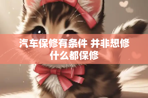 汽车保修有条件 并非想修什么都保修