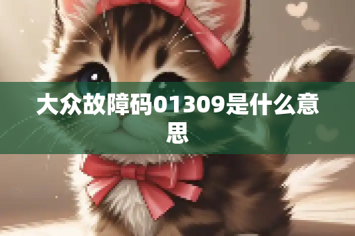 大众故障码01309是什么意思