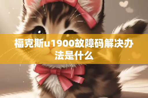 福克斯u1900故障码解决办法是什么