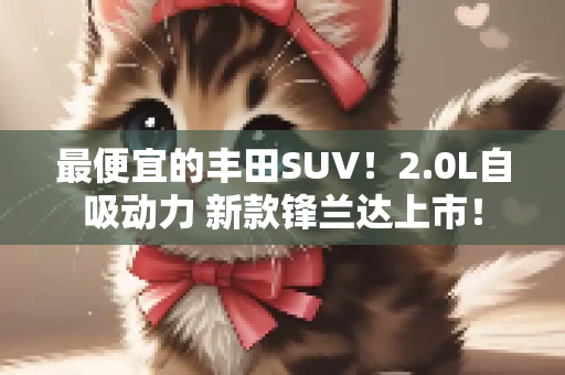 最便宜的丰田SUV！2.0L自吸动力 新款锋兰达上市！