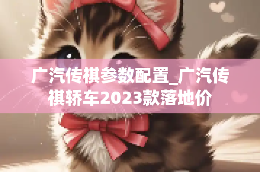 广汽传祺参数配置_广汽传祺轿车2023款落地价