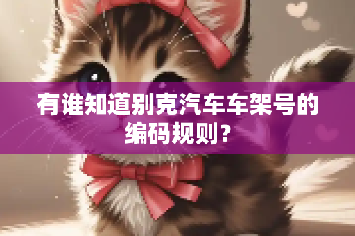 有谁知道别克汽车车架号的编码规则？