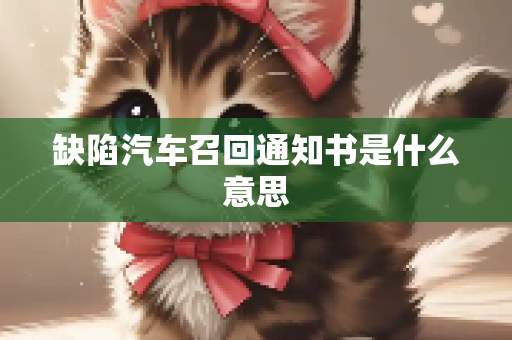 缺陷汽车召回通知书是什么意思