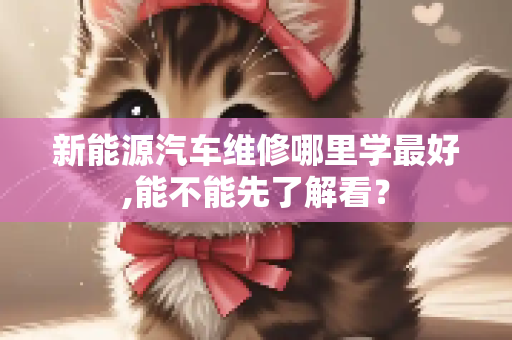 新能源汽车维修哪里学最好,能不能先了解看？
