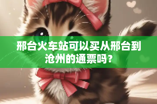 邢台火车站可以买从邢台到沧州的通票吗？
