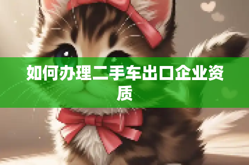 如何办理二手车出口企业资质