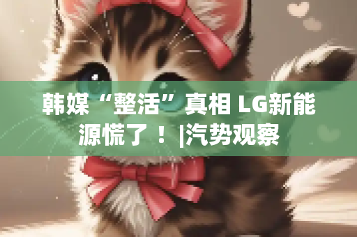 韩媒“整活”真相 LG新能源慌了 ！|汽势观察