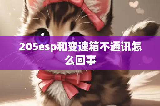 205esp和变速箱不通讯怎么回事