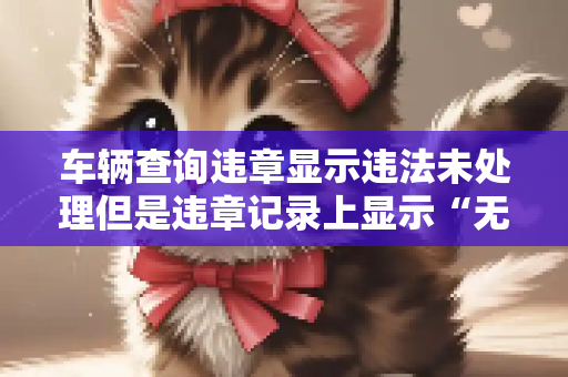 车辆查询违章显示违法未处理但是违章记录上显示“无记录”怎么回事？