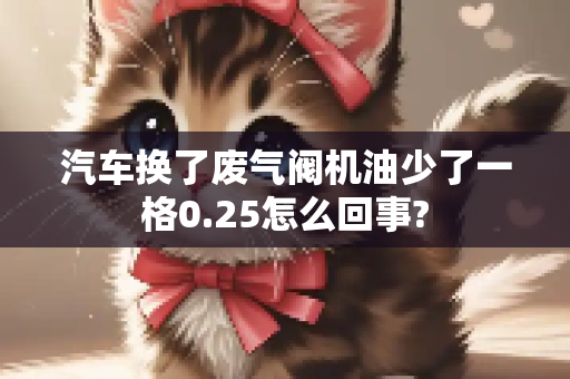 汽车换了废气阀机油少了一格0.25怎么回事?