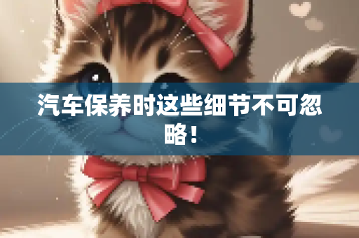 汽车保养时这些细节不可忽略！