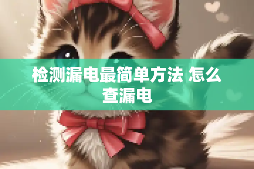 检测漏电最简单方法 怎么查漏电