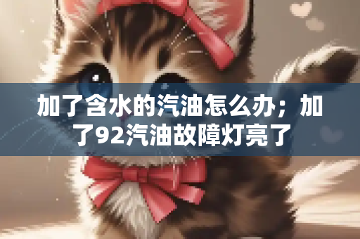 加了含水的汽油怎么办；加了92汽油故障灯亮了