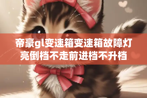 帝豪gl变速箱变速箱故障灯亮倒档不走前进档不升档