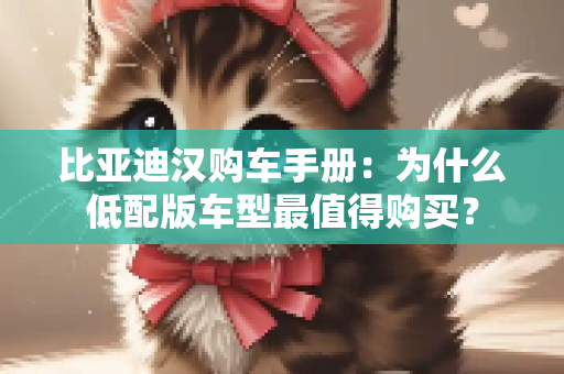 比亚迪汉购车手册：为什么低配版车型最值得购买？