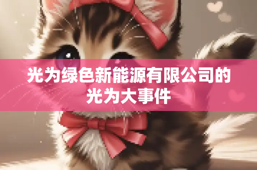 光为绿色新能源有限公司的光为大事件