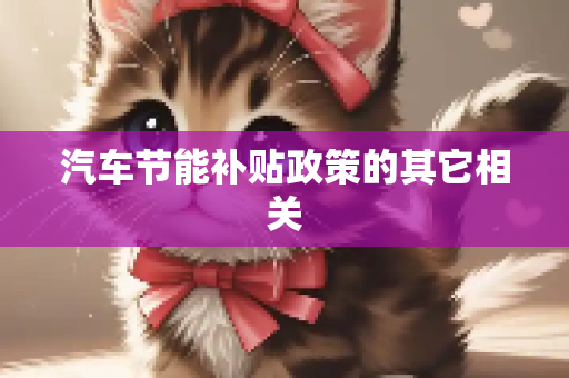 汽车节能补贴政策的其它相关