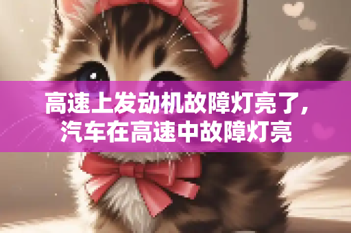 高速上发动机故障灯亮了,汽车在高速中故障灯亮