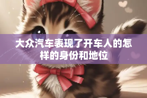 大众汽车表现了开车人的怎样的身份和地位