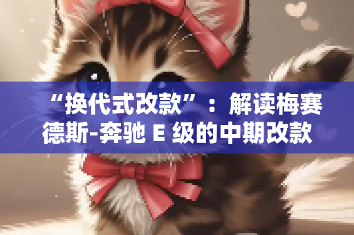 “换代式改款”：解读梅赛德斯-奔驰 E 级的中期改款