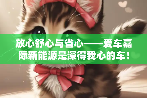 放心舒心与省心——爱车嘉际新能源是深得我心的车！