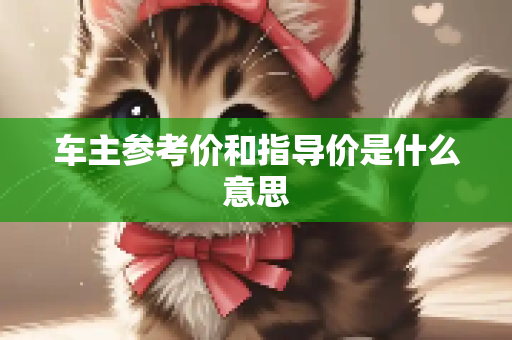 车主参考价和指导价是什么意思