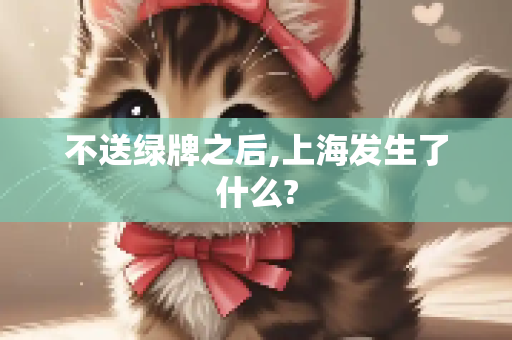 不送绿牌之后,上海发生了什么?