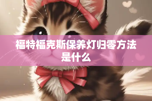 福特福克斯保养灯归零方法是什么