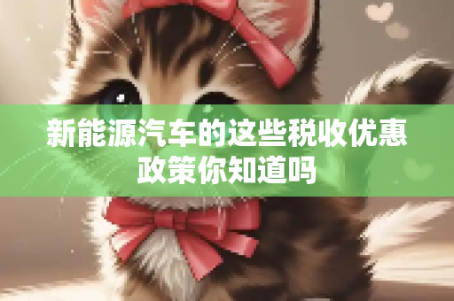 新能源汽车的这些税收优惠政策你知道吗