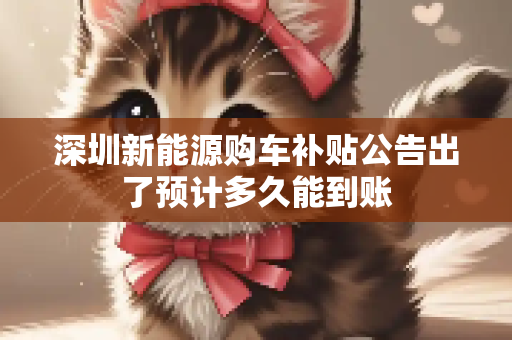 深圳新能源购车补贴公告出了预计多久能到账