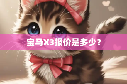 宝马X3报价是多少？