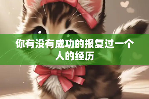 你有没有成功的报复过一个人的经历