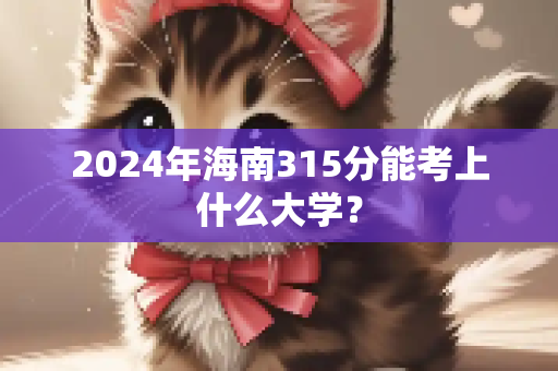 2024年海南315分能考上什么大学？