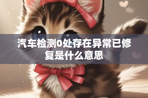 汽车检测0处存在异常已修复是什么意思