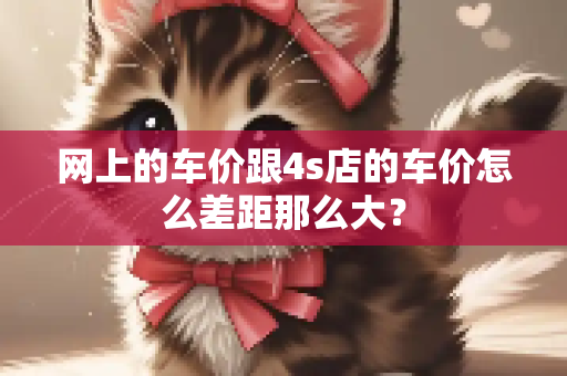网上的车价跟4s店的车价怎么差距那么大？